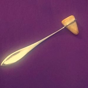 Vintage Silver Toned Chrome Metal Doctor's Rubber Mallet Hand Tool